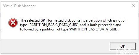 ✅ Reparar la partición de disco formateada GPT seleccionada no es del tipo PARTITION_BASIC_DATA_GUID Error