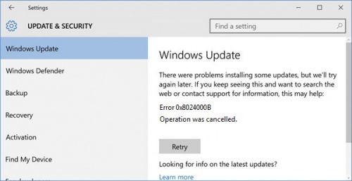 ✅ Error de actualización de Windows: código de salida 0x8024000B corregir