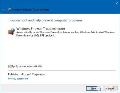 solucionador de problemas de firewall de Windows