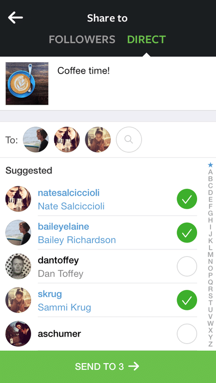 Envía un mensaje de Instagram a varias personas al mismo tiempo.