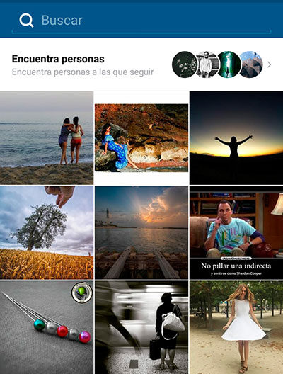 Explorar y encontrar personas de Instagram