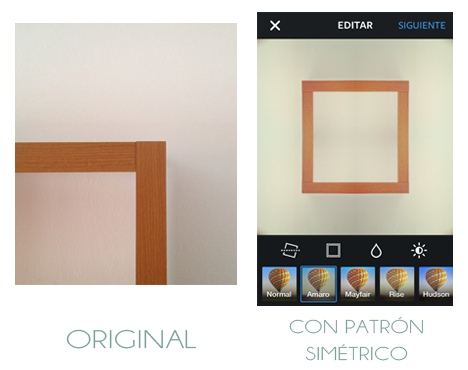 Resultado de aplicar un patrón simétrico en la foto de Instagram